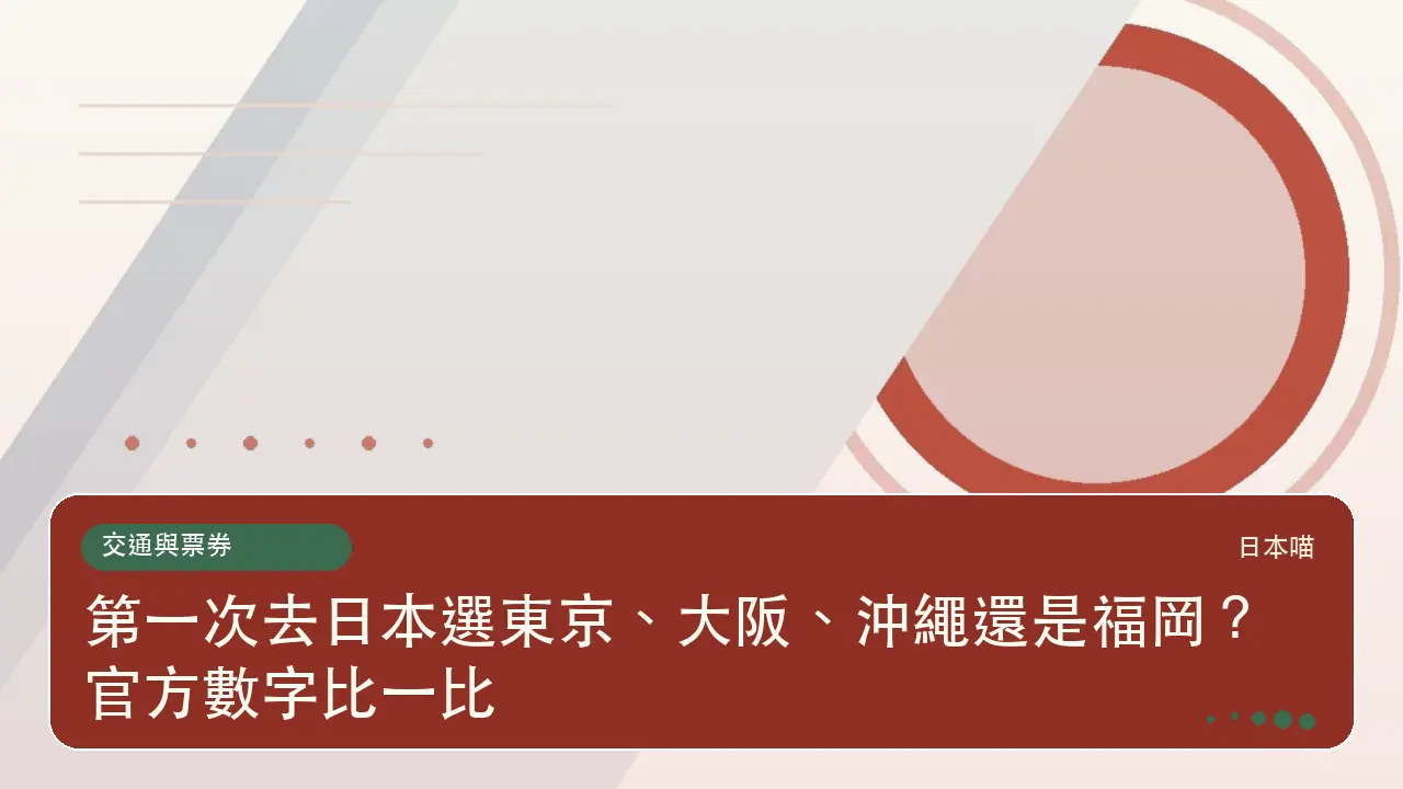 第一次去日本選東京、大阪、沖繩還是福岡?官方數字比一比主題插畫