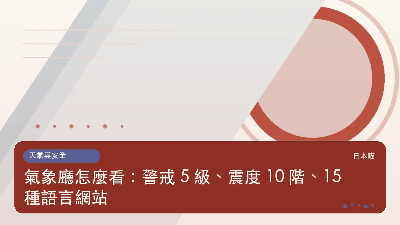 氣象廳怎麼看:警戒 5 級、震度 10 階、15 種語言網站主題插畫